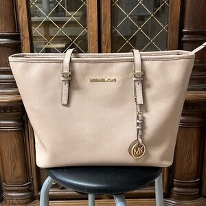 Michael Kors Leather Tote, Cream, Authentic